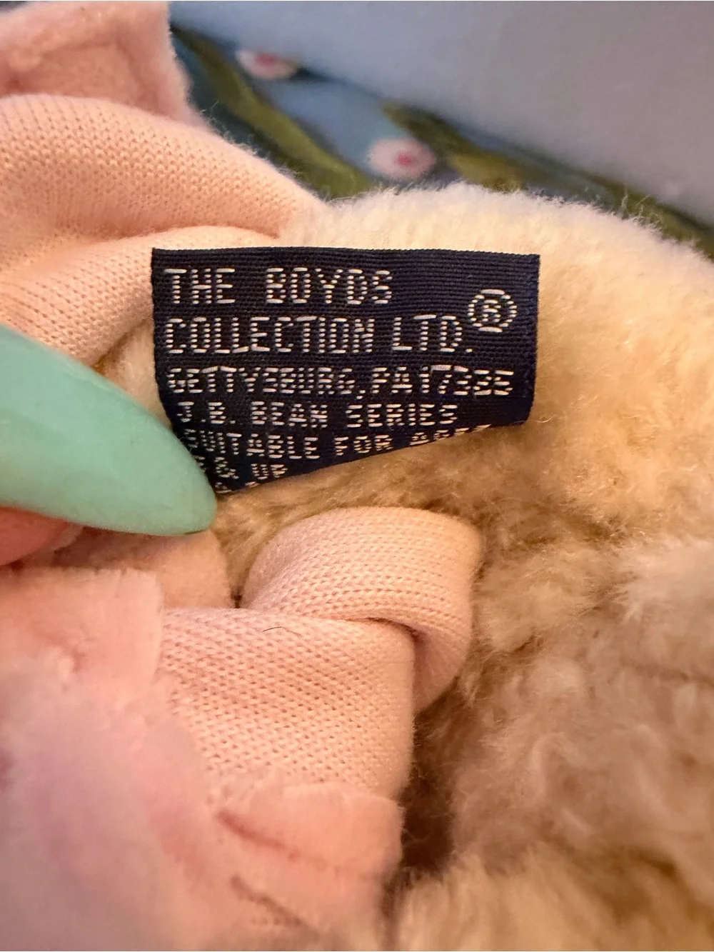 Boyd’s Retired Bears Lavinia Rabbit 1996 Pink Overalls & Bow